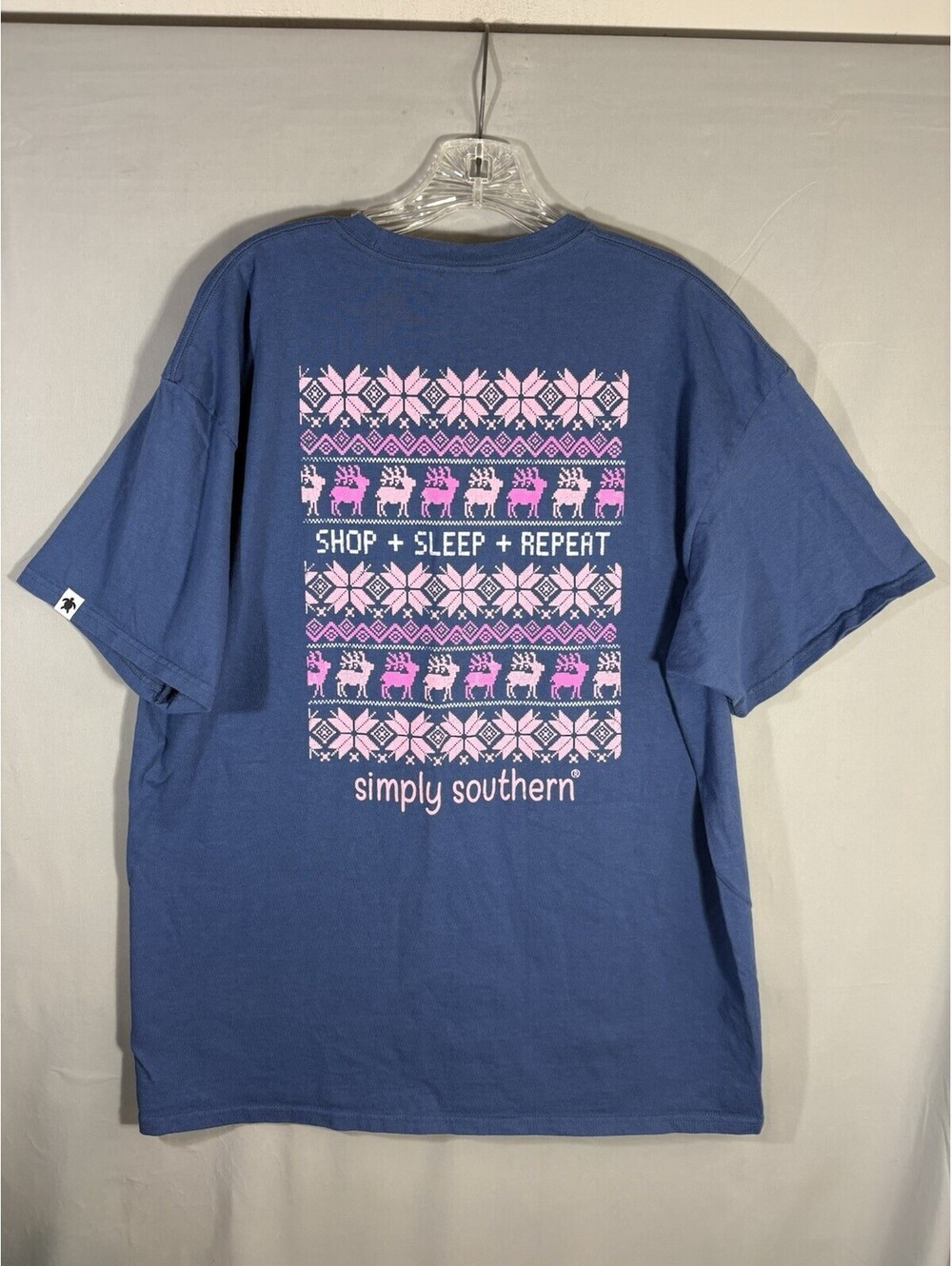 Simply Southern Christmas Tee Shirt Ladies Size XL Shop Sleep Repeat